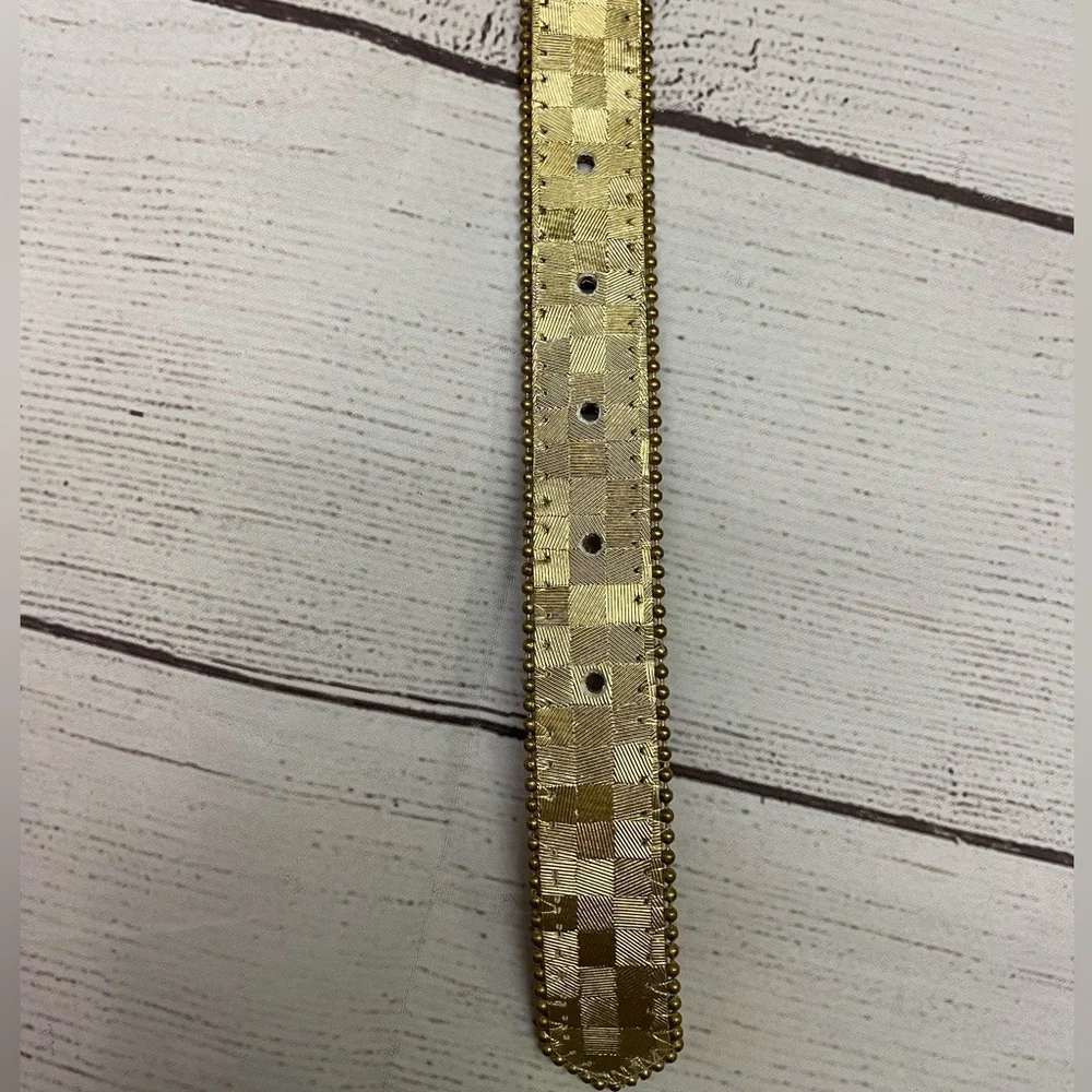 Gold 80s Elite Fresno Checkered Belt
